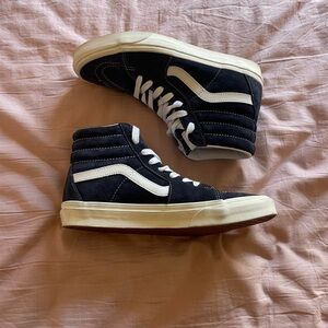 Vans Navy and White High Tops
